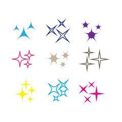 Sparkles icon set. Star element. Sparkle lights vector
