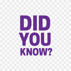 Did You Know badge vector. Did You Know question