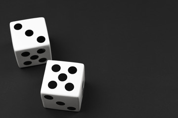 casino dices on the black background