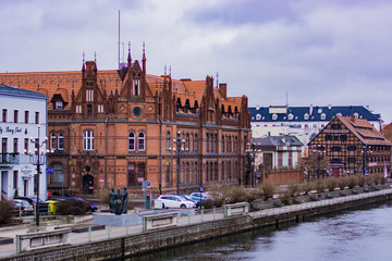 Obraz premium water channel in the city of Poland