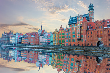 Fototapeta premium Old Town of Gdansk, view from the Motlawa river, Poland