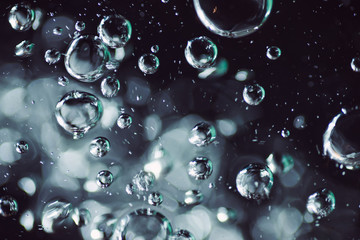 Bubbles in the water close-up