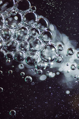 Bubbles in the water close-up