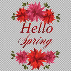 Obraz premium Vector spring background. Spring time.Falling petals. Colorful spring background with beautiful flowers. Vector illustration