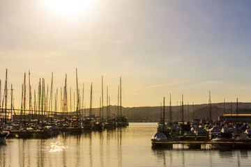 Fototapeta na wymiar Panoramic view of Denia Marina Port