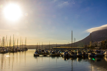 Fototapeta na wymiar Panoramic view of Denia Marina Port