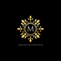 Gold Classic M Letter Logo