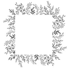 floral hand drawn frames square