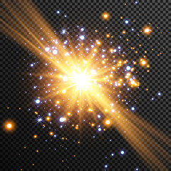 Obraz premium White sparks glitter special light effect. Vector sparkles on transparent background. Christmas abstract pattern. Sparkling magic dust particles