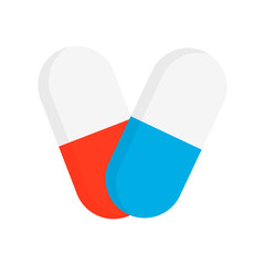 Drugs and Pills isolated on white background, Medical pill, Tablet symbol. Vector Illustration.