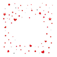 Valentines Day  abstract geometric color background with confetti