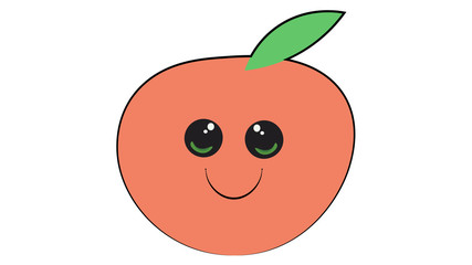 Apple funny character. Apple smile sticker