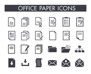 office paper icon set