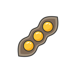 Allergy to pea, organic natural product isolated icon vector. Haricot food with allergens sensitivity of human body reason of sickness, health problem