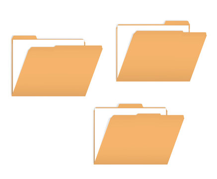 Variously Tabbed Manila File Folders With Documents Inside, Mockup