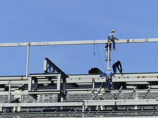 Naklejka premium construction site workers