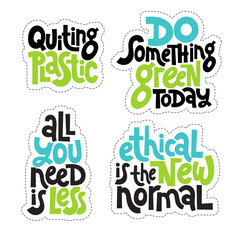 Naklejka premium Green phrases about ecology