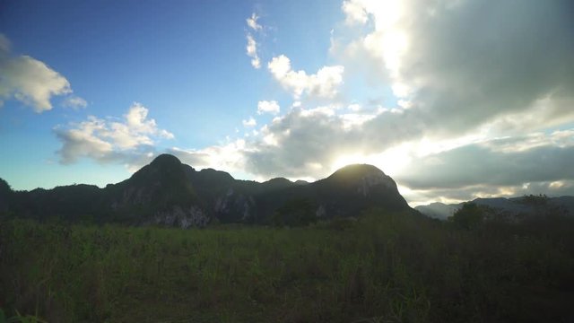 Timelapse Vinales,Cuba sunset