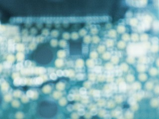 Fototapeta premium electronic printed circuit board from welding machine,blur focus.