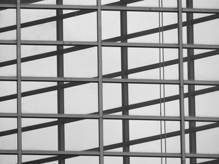 Architectural glass building pattern black and white
