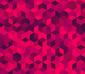 Abstract colorful cubes. Seamless pattern of geometric shapes.