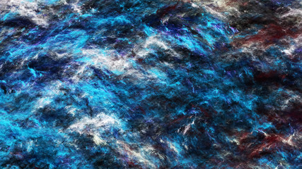Fototapeta na wymiar Abstract blue and black fantastic clouds. Colorful fractal background. Digital art. 3d rendering.