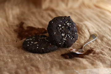 vegan chocolate and coffee cookies
