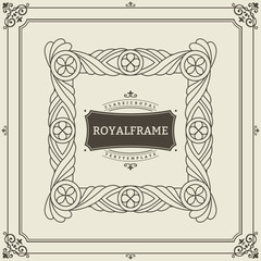 Vintage Ornament Greeting Card Vector Template. Retro Luxury Invitation, Royal Certificate. Flourishes frame. Vintage Background, Vintage Frame, Vintage Ornament, Ornaments Vector, Ornamental Frame