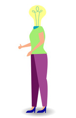 Vector illustration of thinking idea or solution concept with fast thinking solution and idea concept