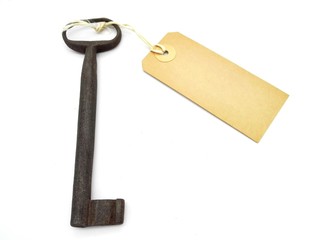 Vintage KEY isolated on white background
