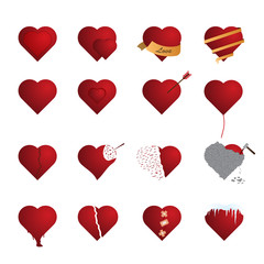 Hearts icon set. 