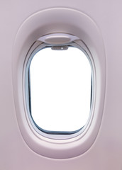 Blank airplane window with copyspace