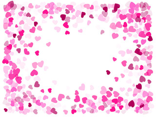Hearts confetti flying vector background graphic design.