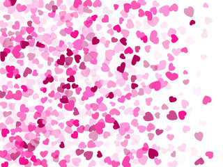 Hearts confetti flying vector background graphic design.
