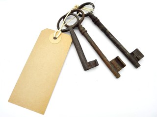 Vintage KEYS isolated on white background