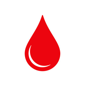 Donor blood icon. Symbol of red blood drope. Flat design. Vector illustration