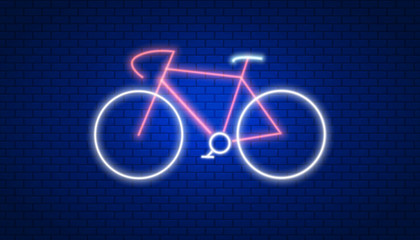 Bicycle in neon effect. Vector illustration design 