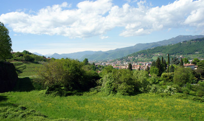 Panorama of the surroundings of the city of Bergamo.Italy. 