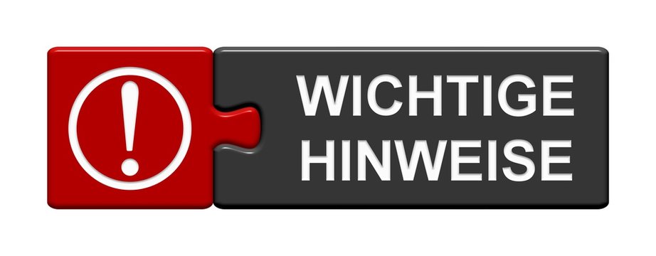 Puzzle Button zeigt Wichtige Hinweise