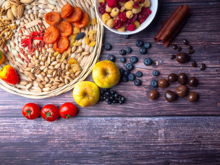 resveratrol rich food on wooden surface, antioxidants