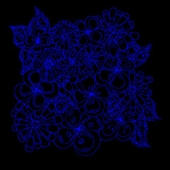 Abstract floral pattern. Psychedelic, skethandch drawn by 