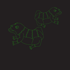 Green toa, hand-drawn