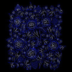 Khokhloma Pattern. Hand-drawn