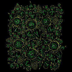 Khokhloma Pattern. Hand-drawn