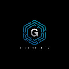 Hexagon Techno G Letter Logo