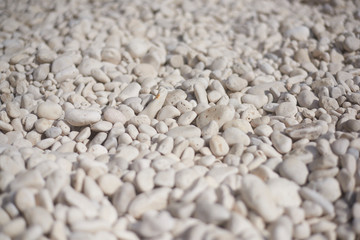 Stones, pebles and rocks on Greek beaches on the island Kefalonia