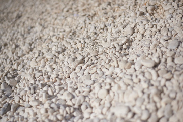 Stones, pebles and rocks on Greek beaches on the island Kefalonia