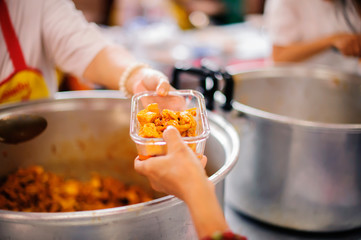 Feeding concept, Food donation, Helping people in society