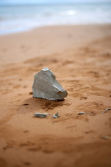 Stones, pebles and rocks on Greek beaches on the island Kefalonia