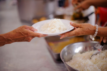Charity food for the poor people to enjoy eating